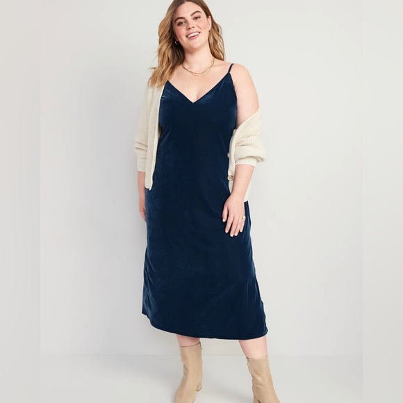 Velvet Midi Slip Dress for Women - Picture 4 of 6